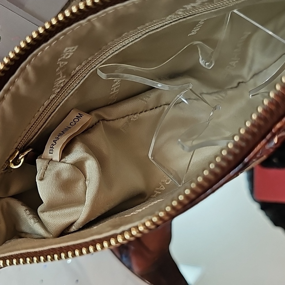 Brahmin Brown Crocodile Embossed Clutch - Picture 9 of 11